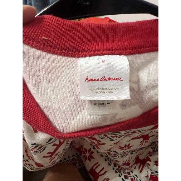 Hanna Andersson Womens Fair isle Reindeer Pajama Top Thermal Christmas sz M - Picture 4 of 4